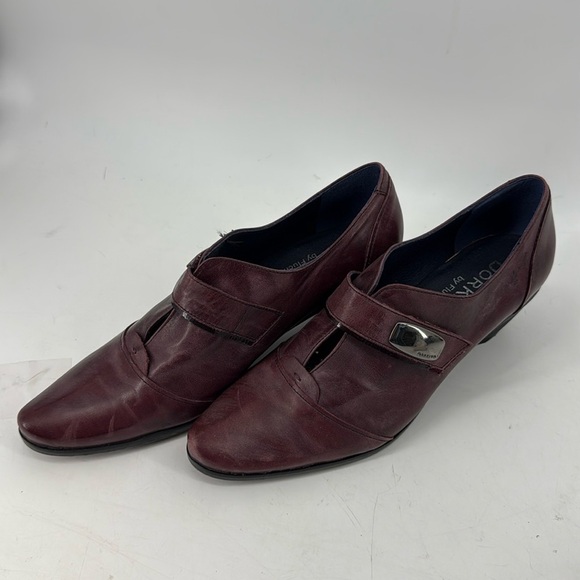 DORKING Women's Burgundy Leather Heeled Shoes - Picture 5 of 6